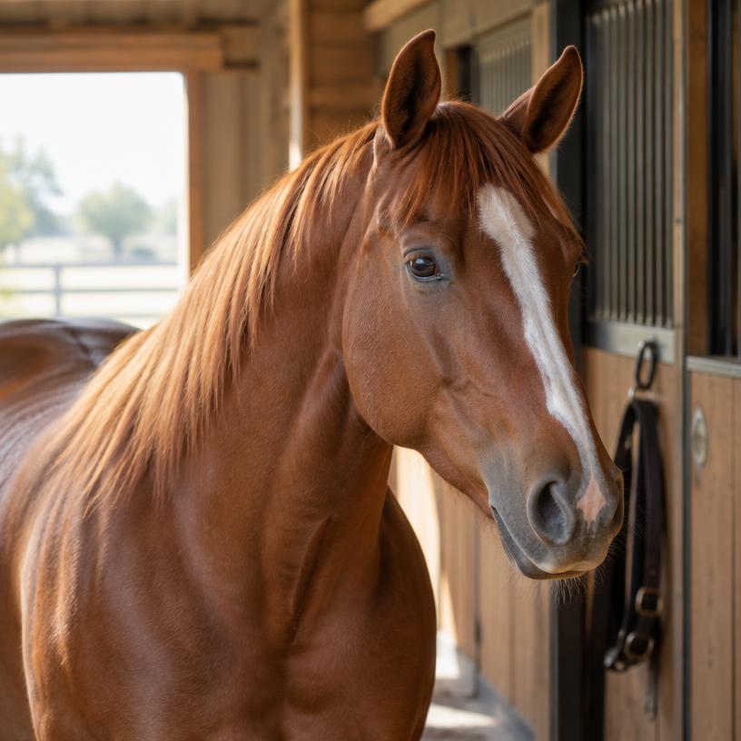 Égua em um centro equestre
